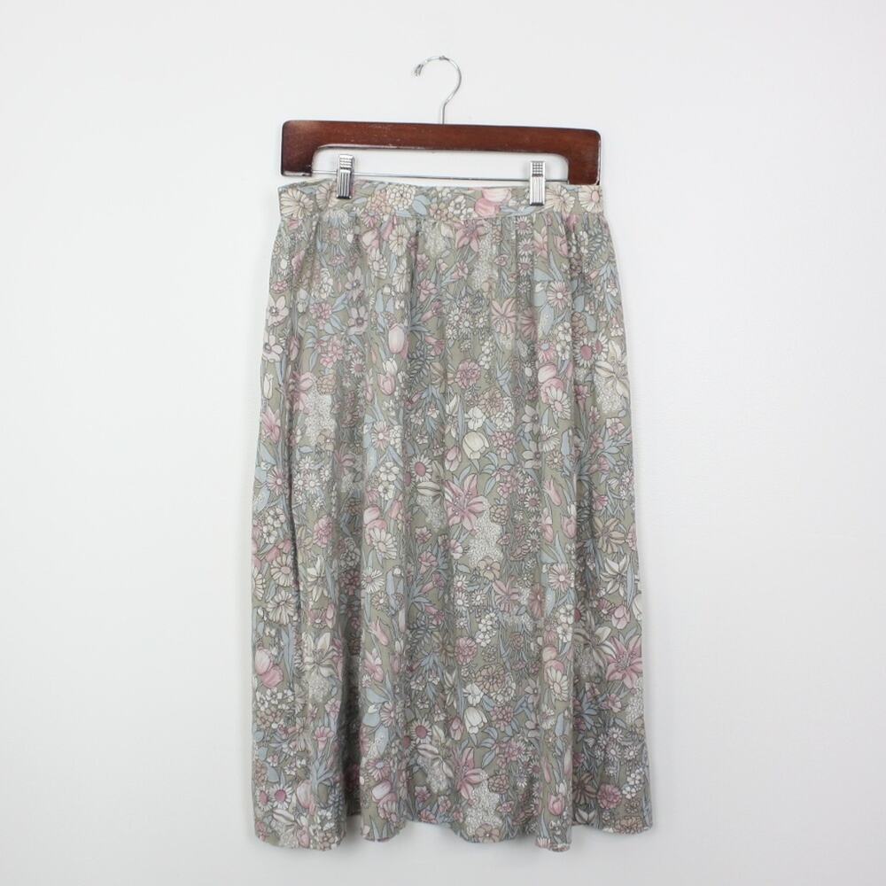 Vintage Beeline Fashions Skirt Women's Size 18 Union Made Spring Floral Midi